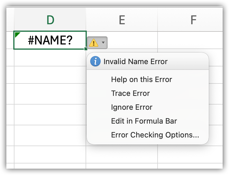 Spreadsheet Error